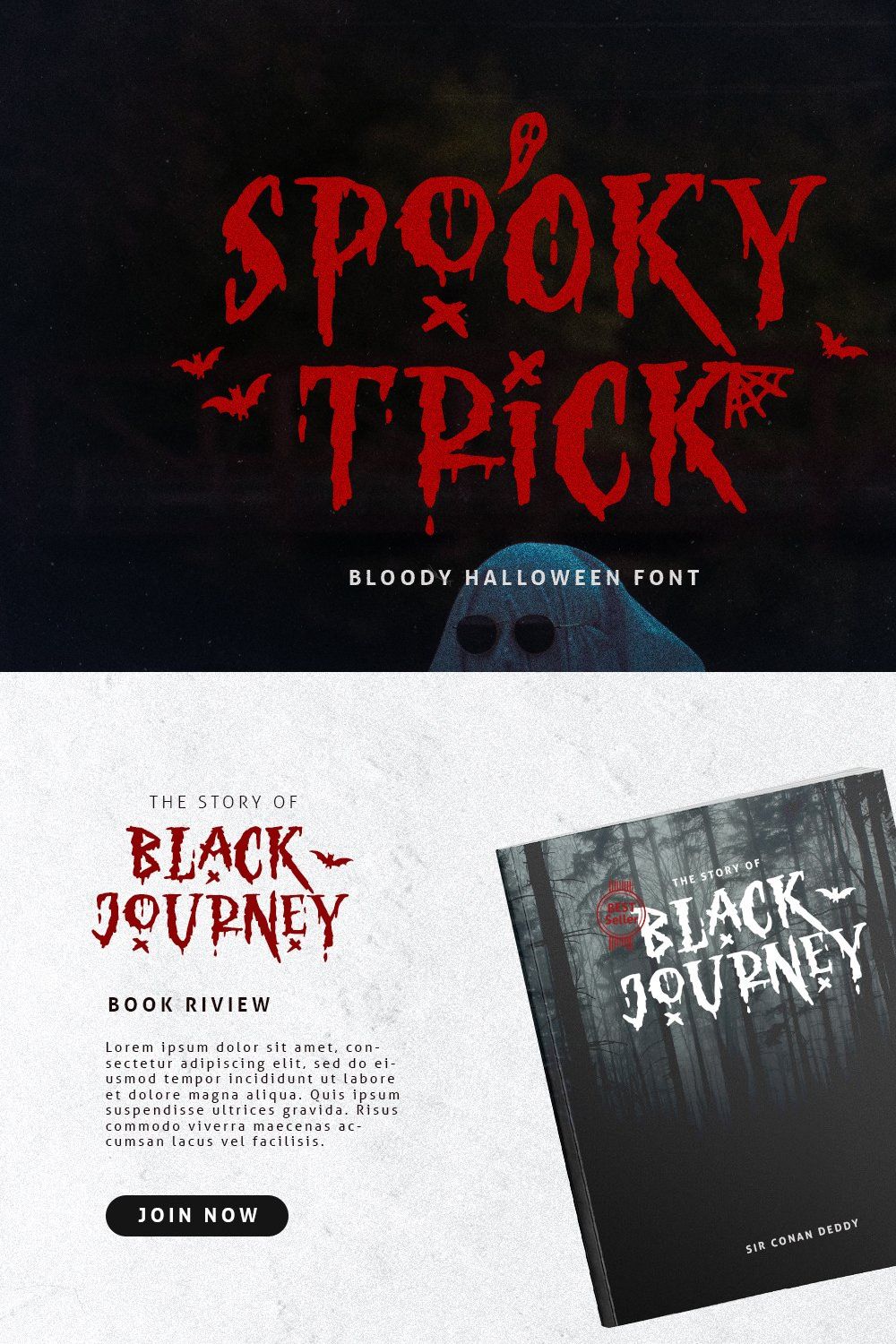 Spooky Trick - Creepy Halloween Font pinterest preview image.