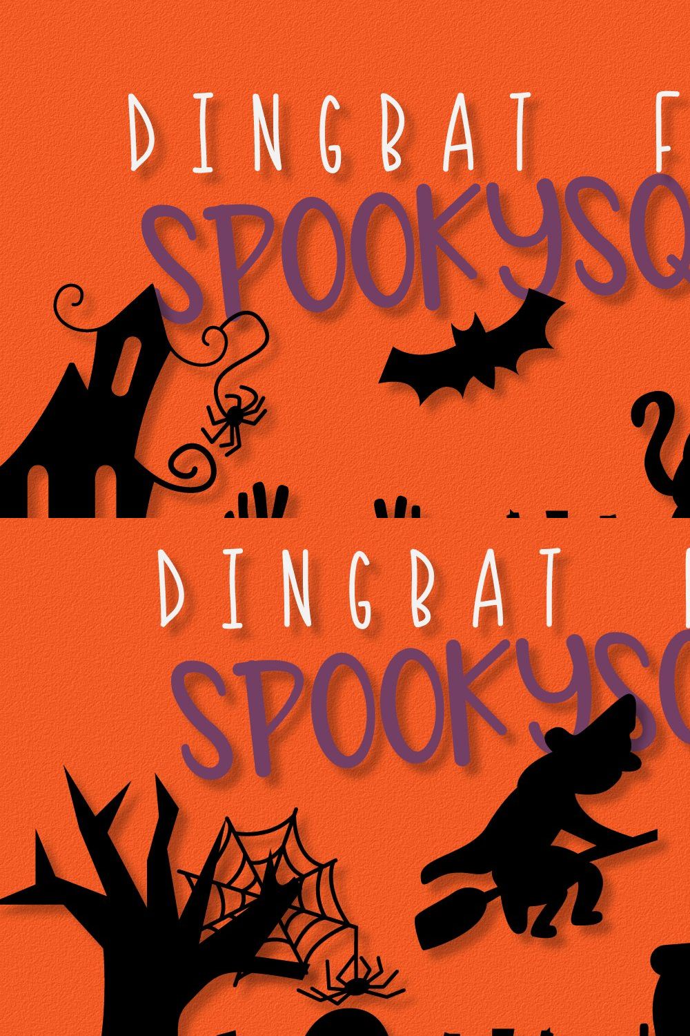 SpookySquad - Halloween Dingbat Font pinterest preview image.