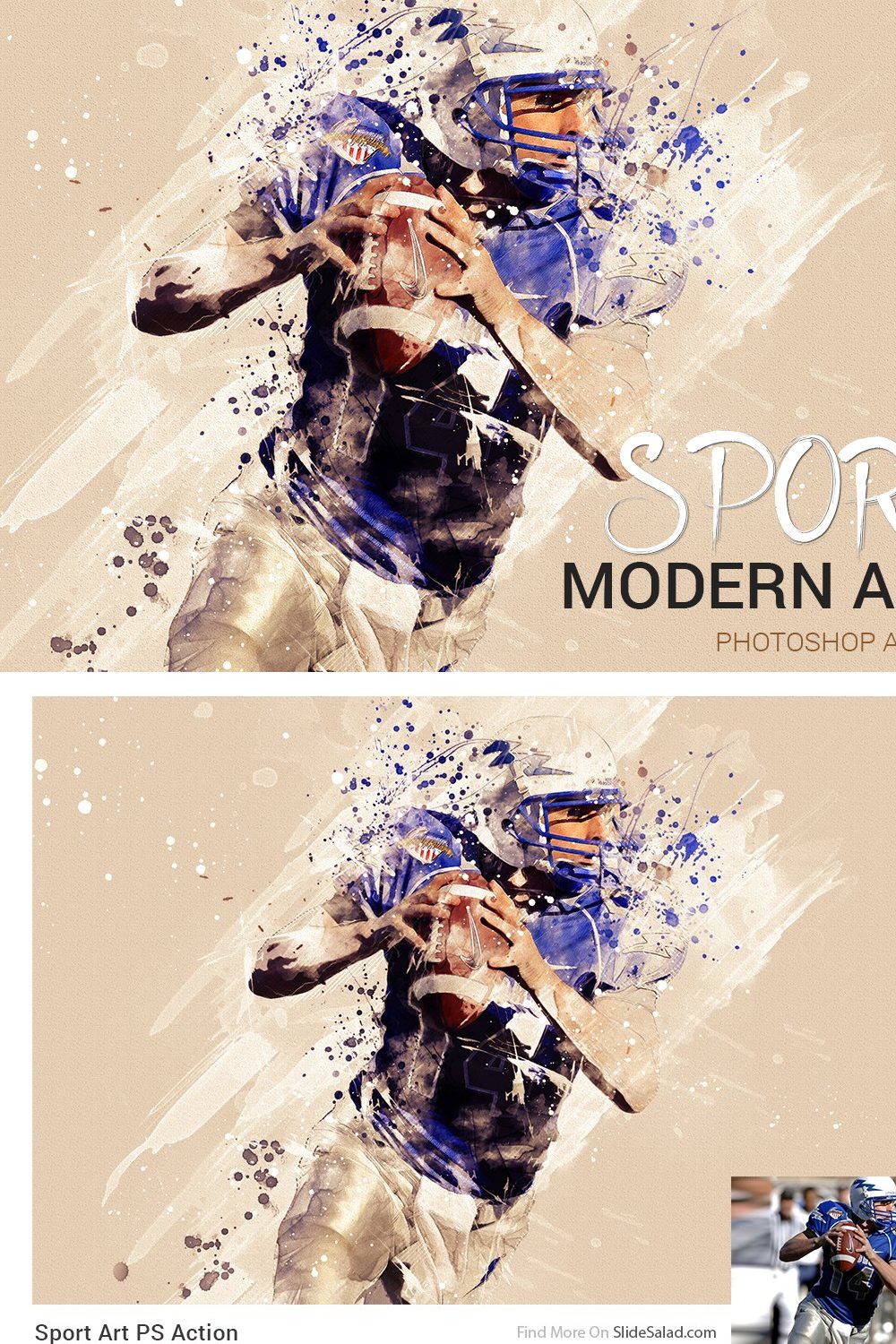Sport Modern Art Photoshop Action pinterest preview image.