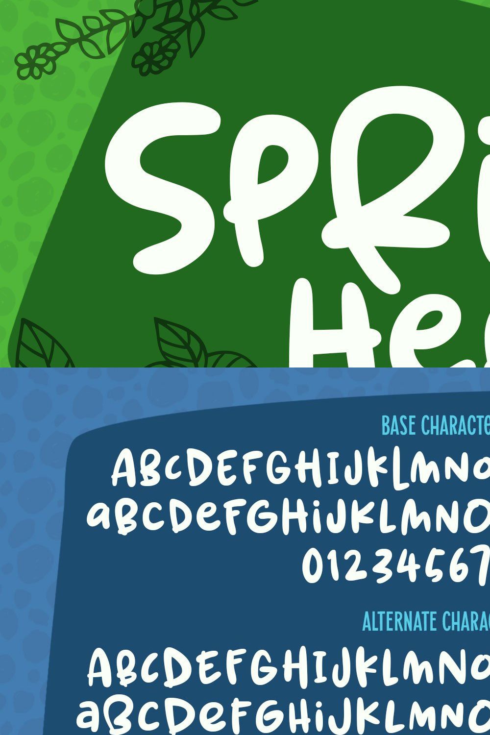 Spring Herbs: a fun bouncy font! pinterest preview image.