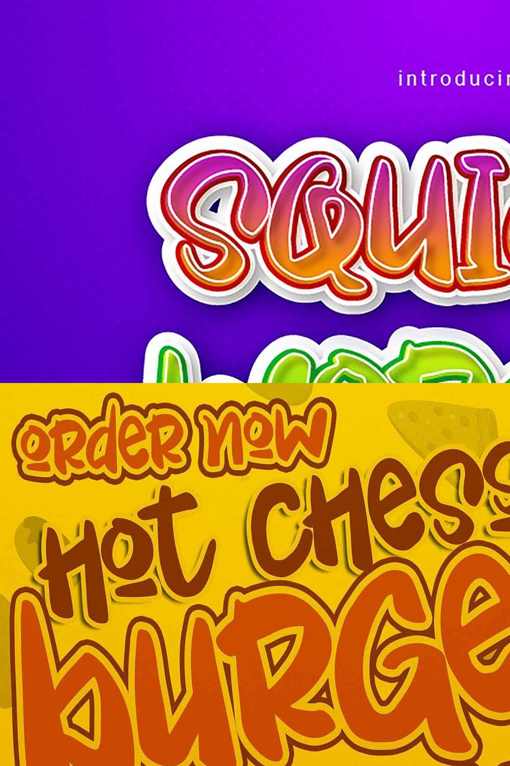 Squidoo Wordss - Display Craft Font pinterest preview image.