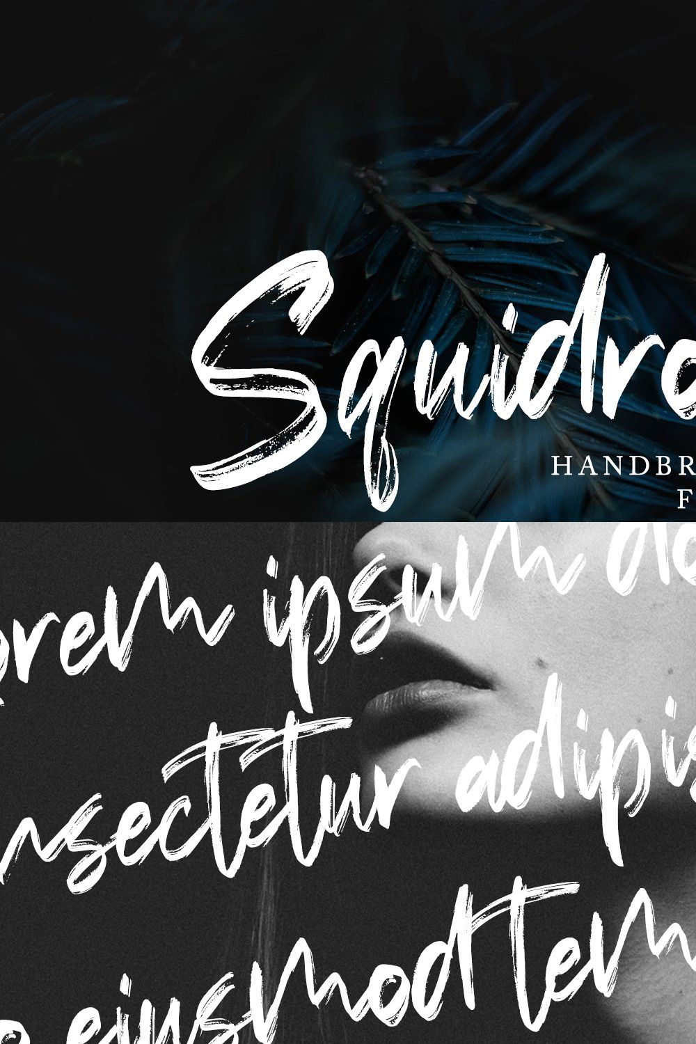 Squidrock - Handbrush Typeface pinterest preview image.