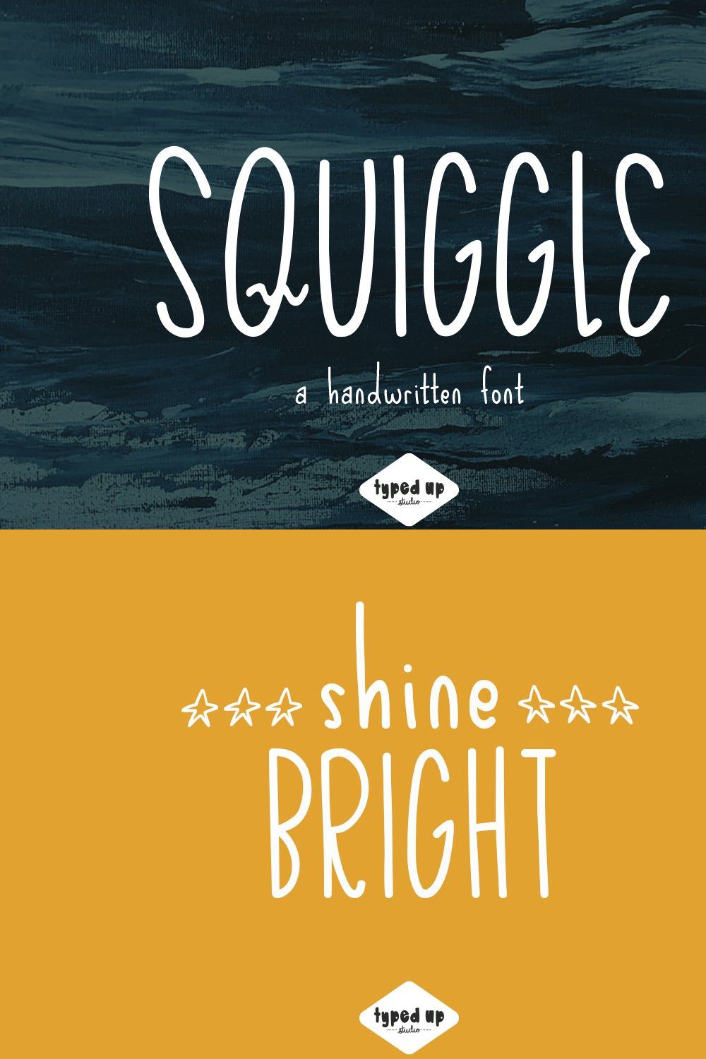 Squiggle | Handwritten Font pinterest preview image.