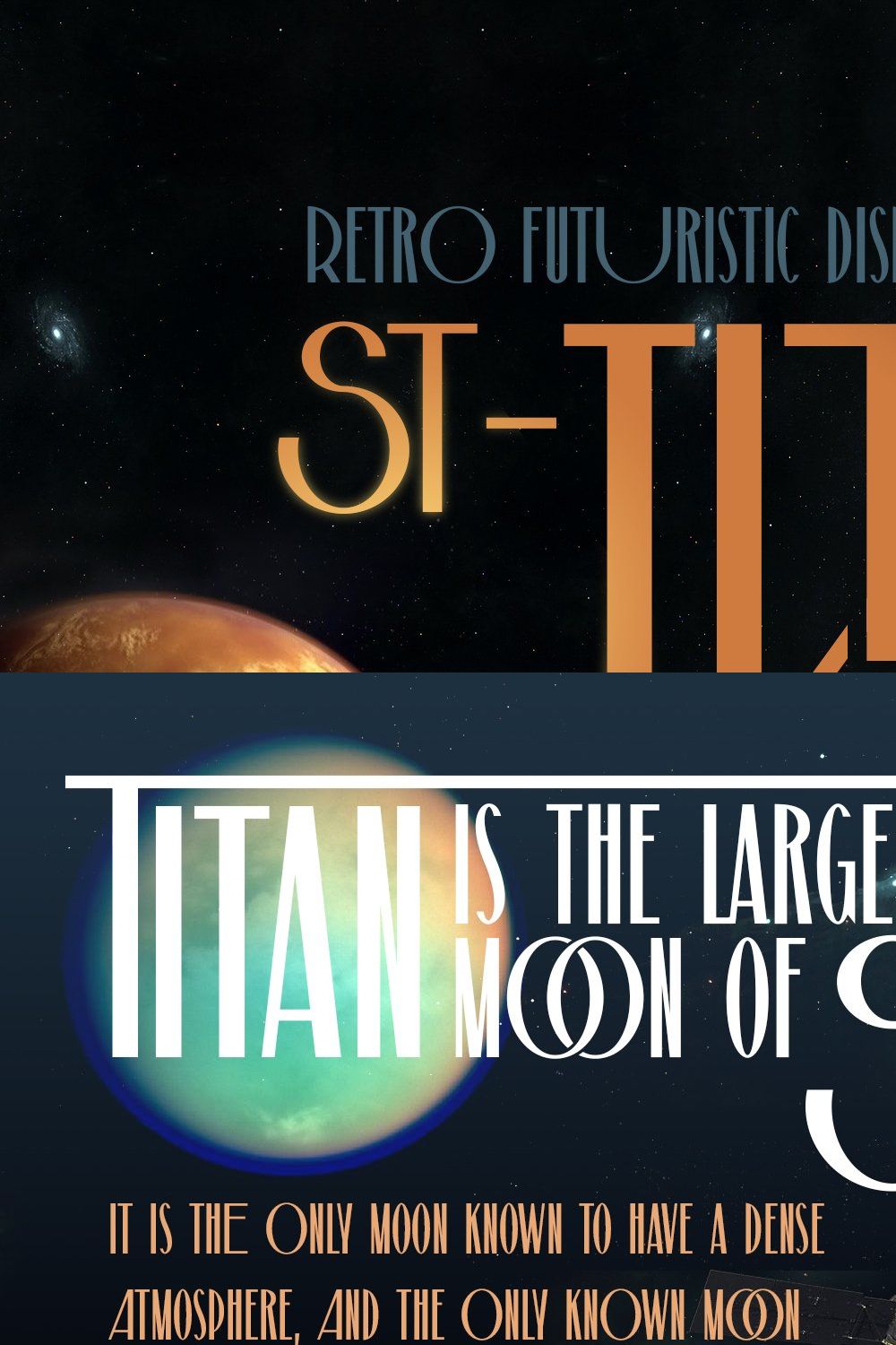 ST-Titan retro futuristic font pinterest preview image.
