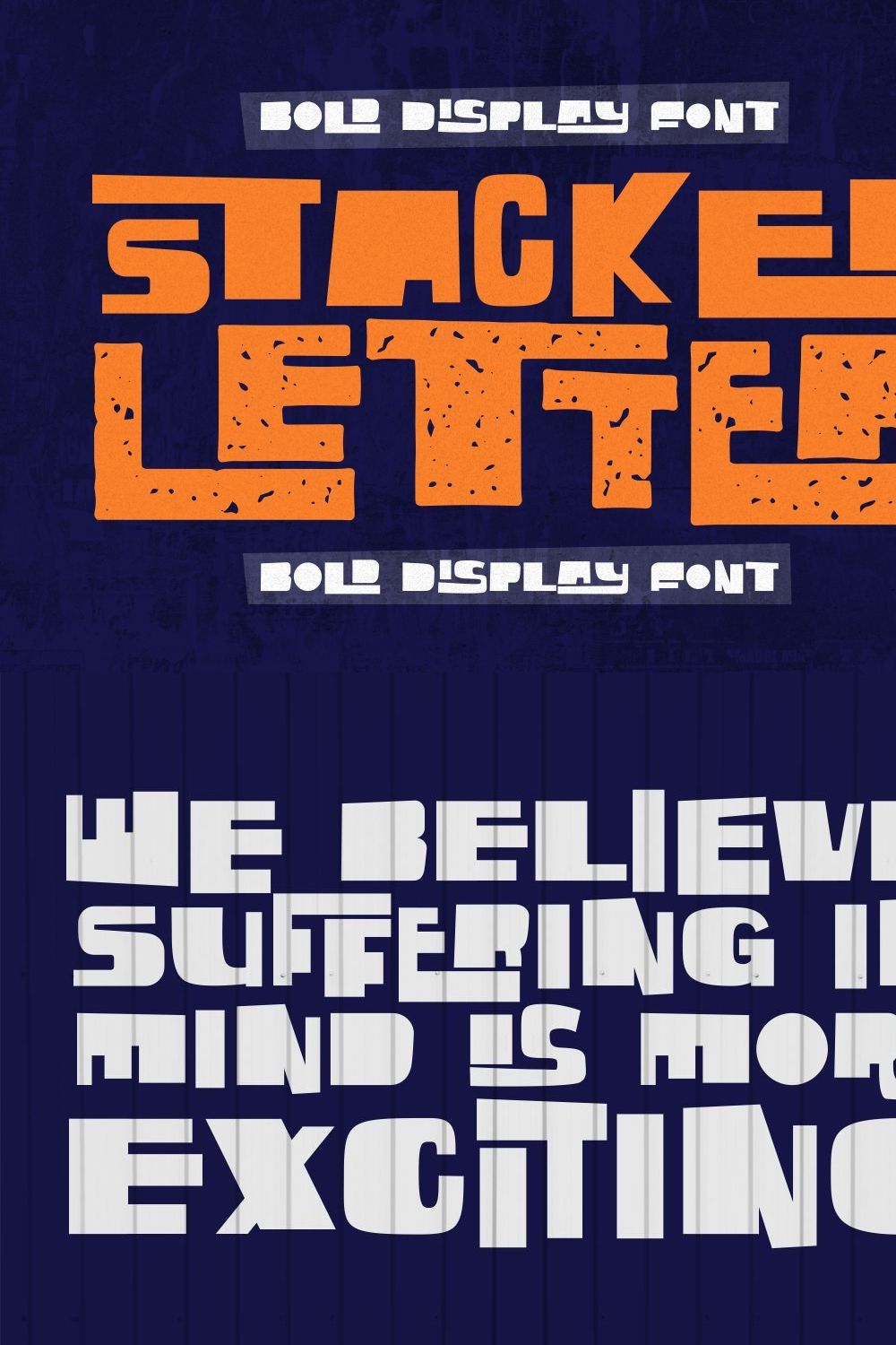 Stacked Letter - Bold Display Font pinterest preview image.