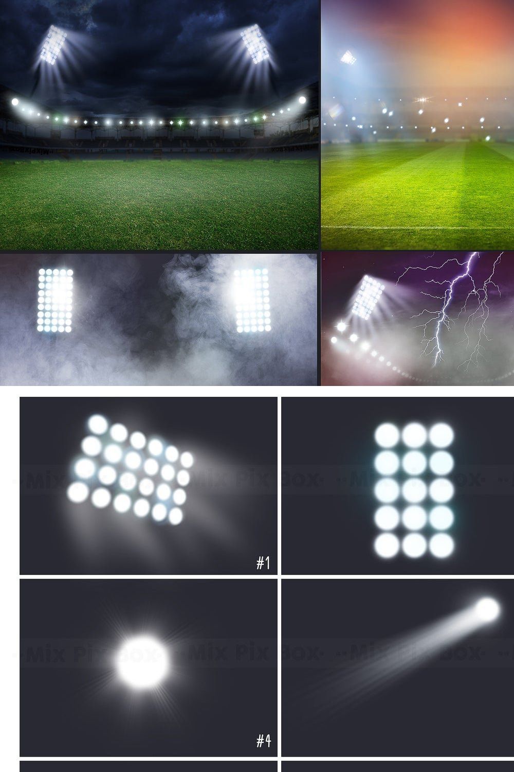 Stadium Lights Overlays + Backdrops pinterest preview image.