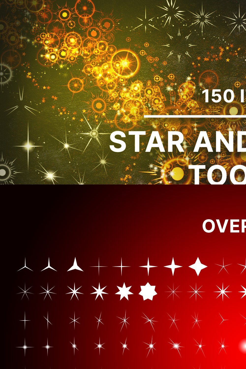 Stars and Sparkles(Brushes and more) pinterest preview image.