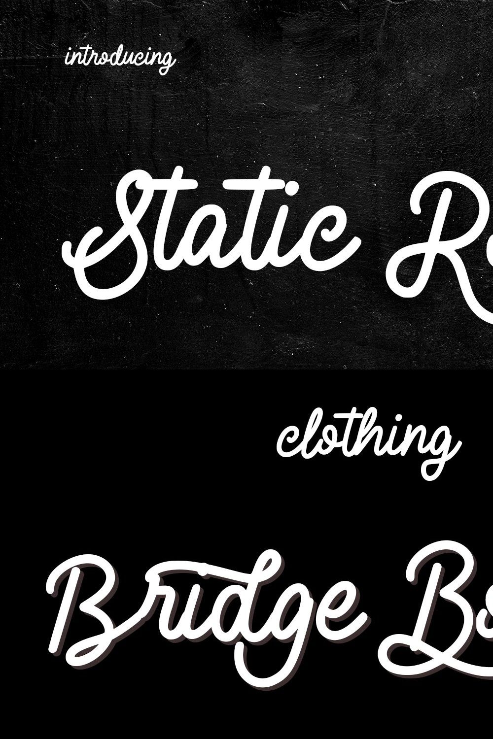 Static Room Cursive Script Font pinterest preview image.