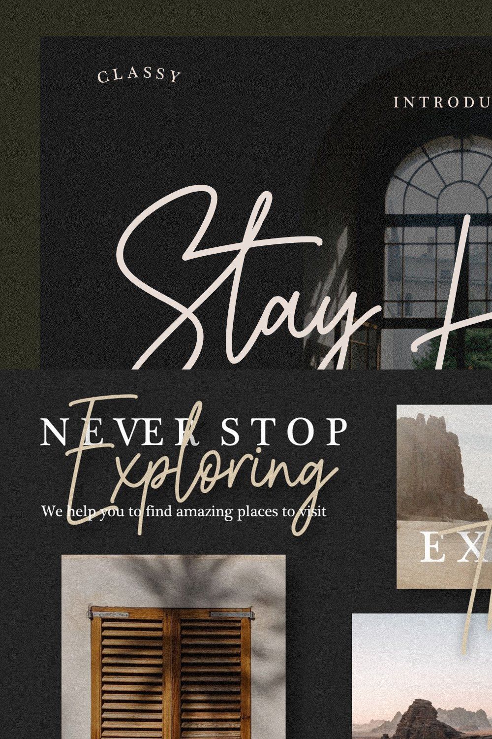 Stay Humble - Modern Monoline Script pinterest preview image.