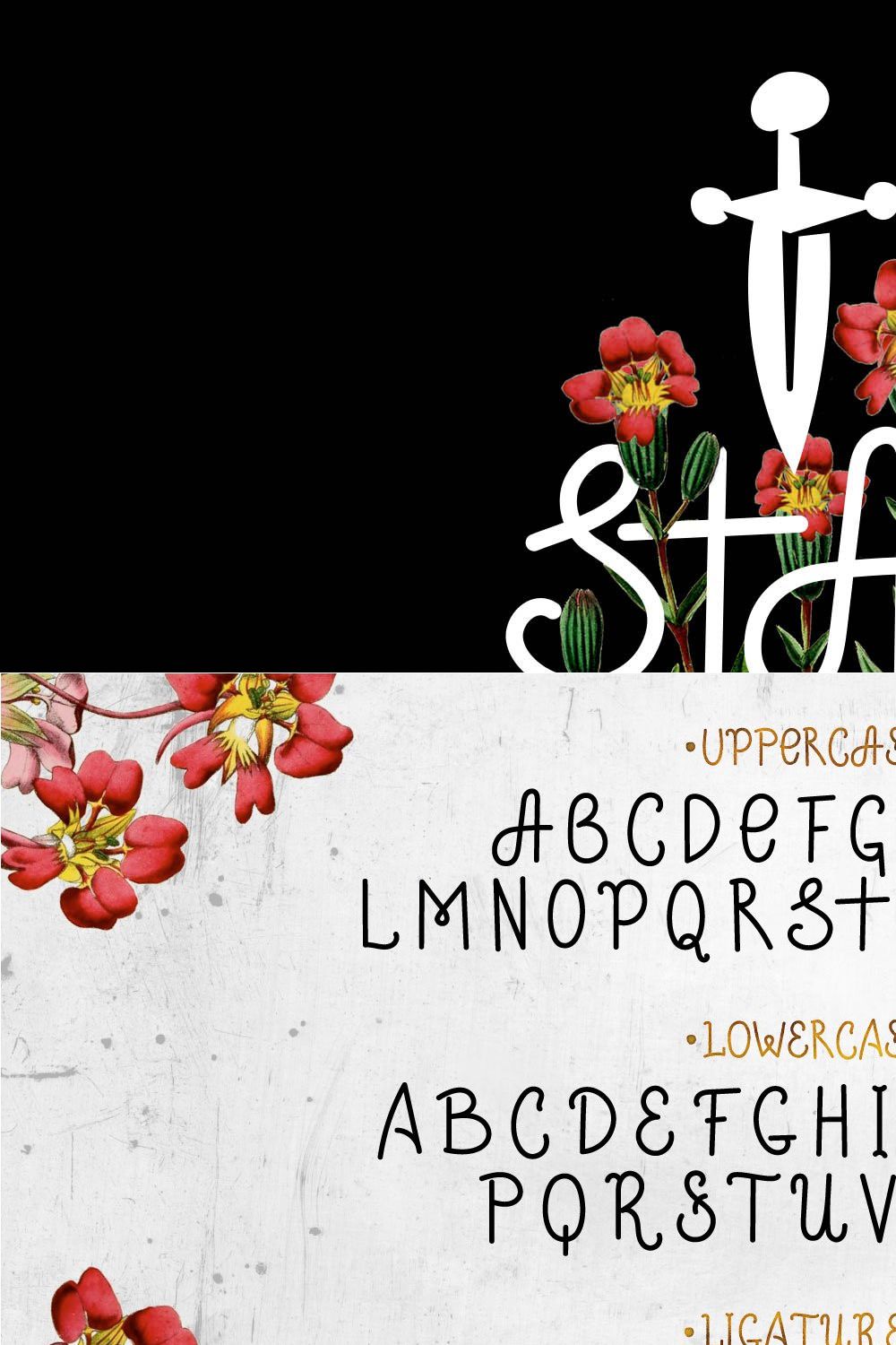 Stay True font pinterest preview image.