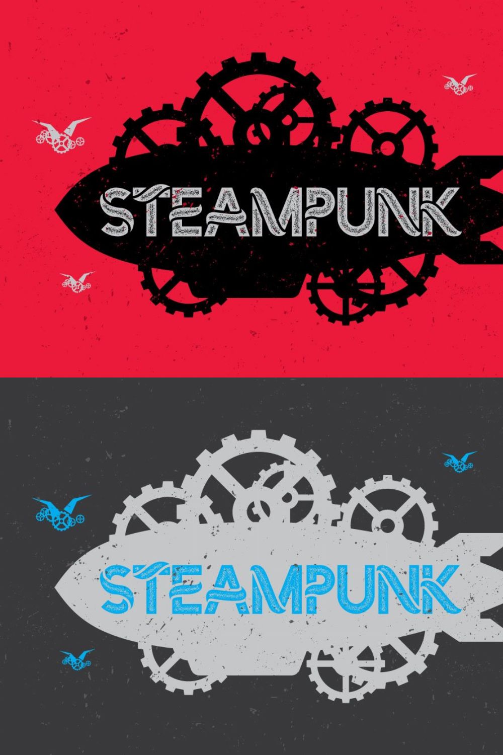 Steampunk font pinterest preview image.