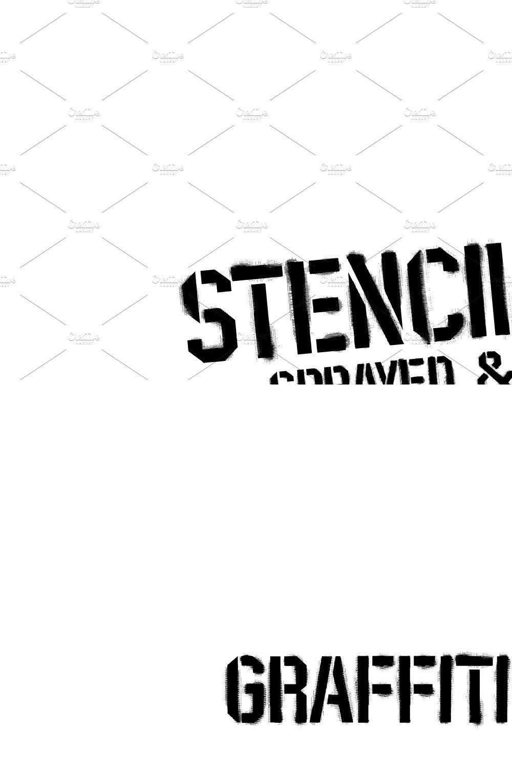 Stencil PTx font family pinterest preview image.