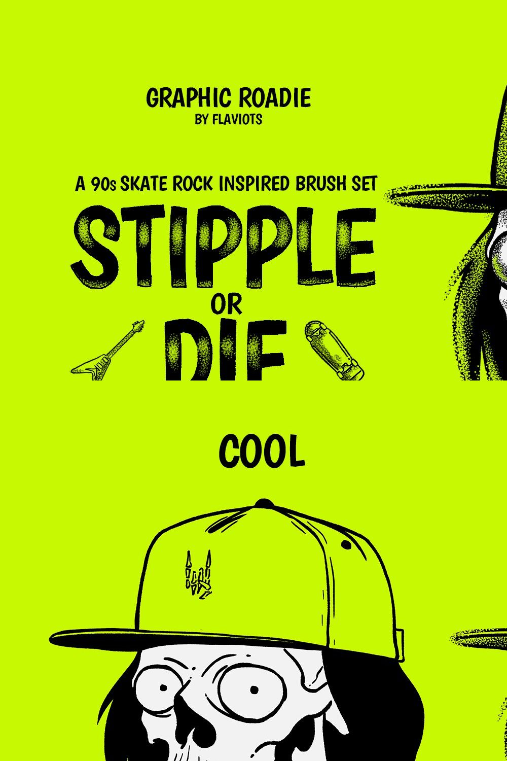 Stipple or Die | Photoshop brushes pinterest preview image.