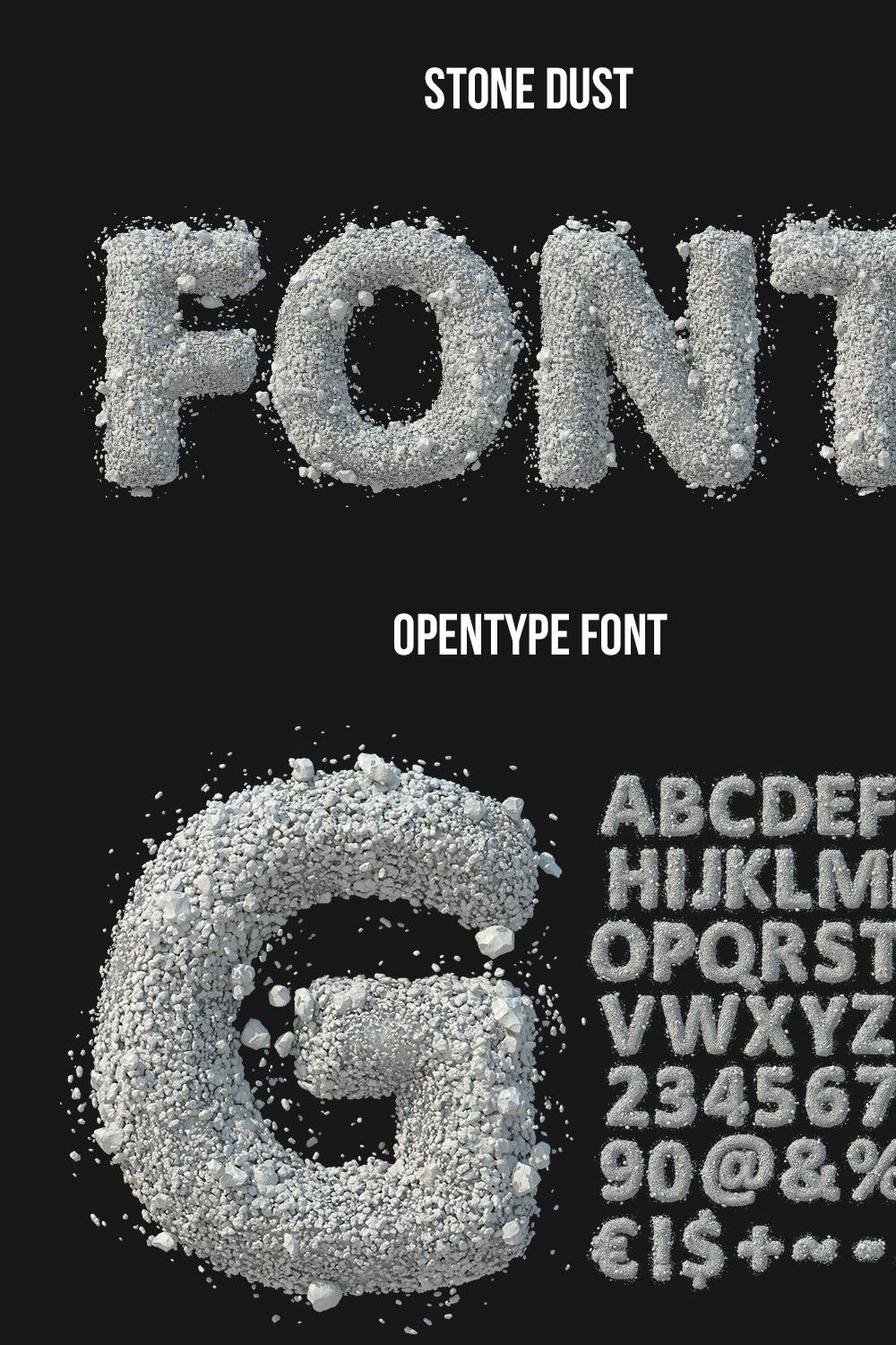 Stone Dust Font pinterest preview image.