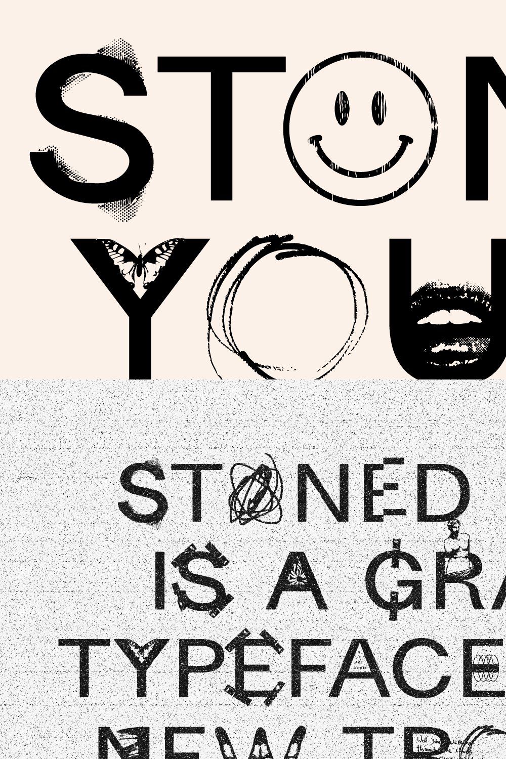 STONED YOUTH - GRAPHIC FONT pinterest preview image.