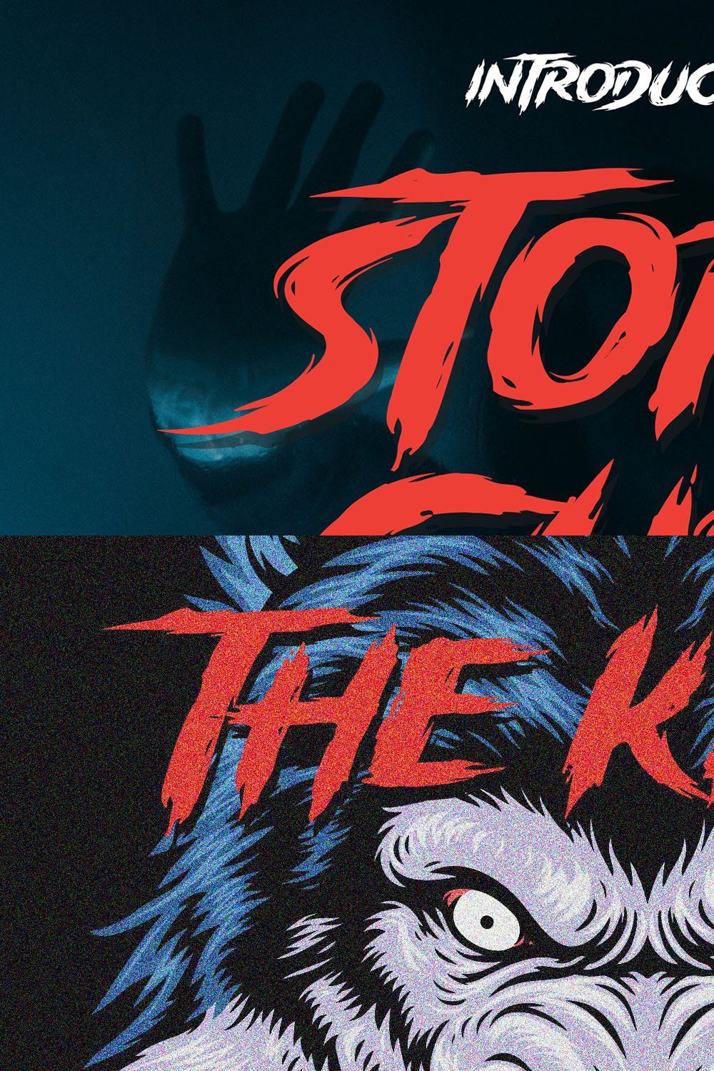 Storm Gust - Horror Font pinterest preview image.