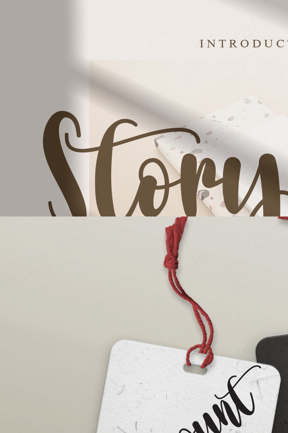 Storybook | Script font pinterest preview image.