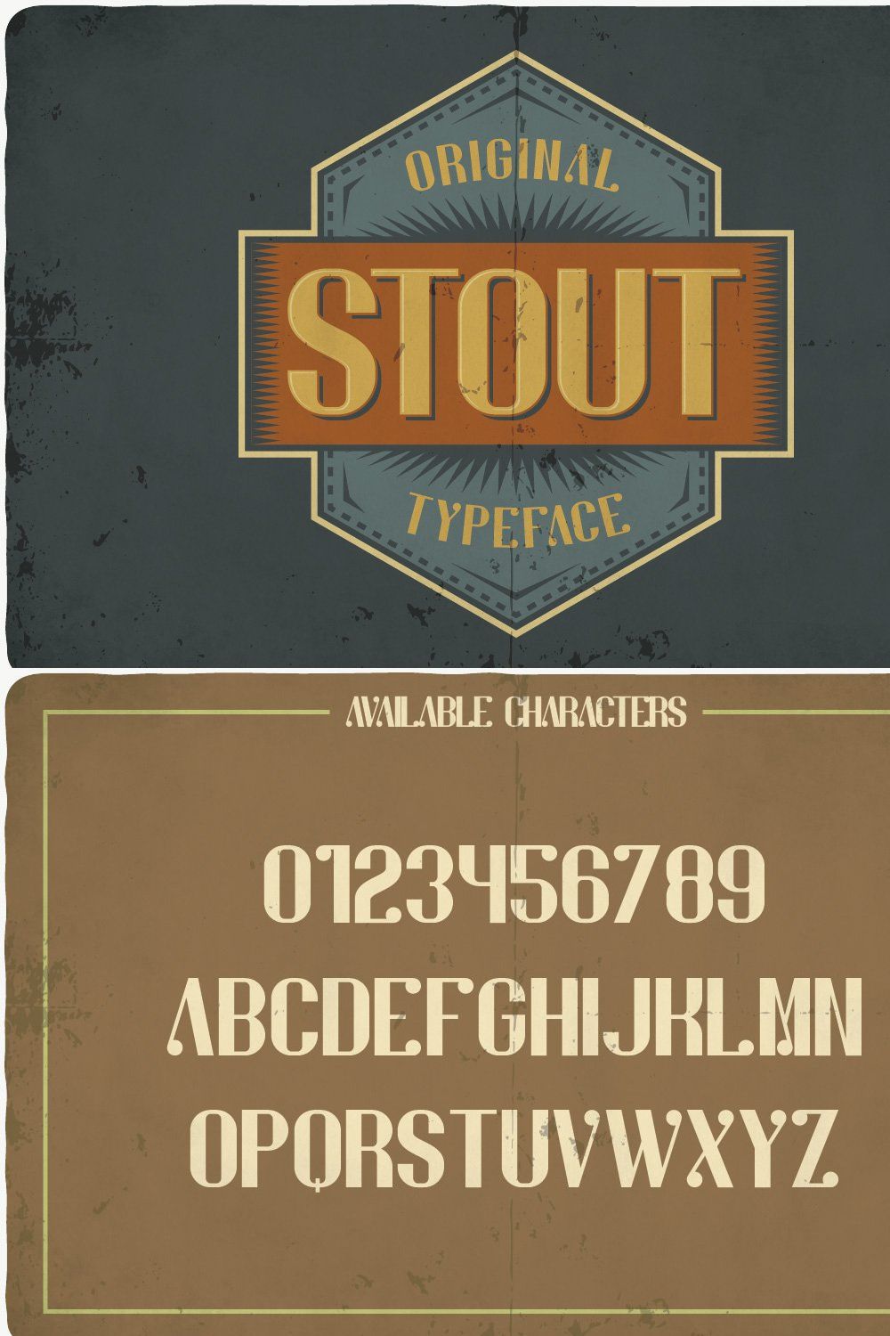 Stout typeface pinterest preview image.