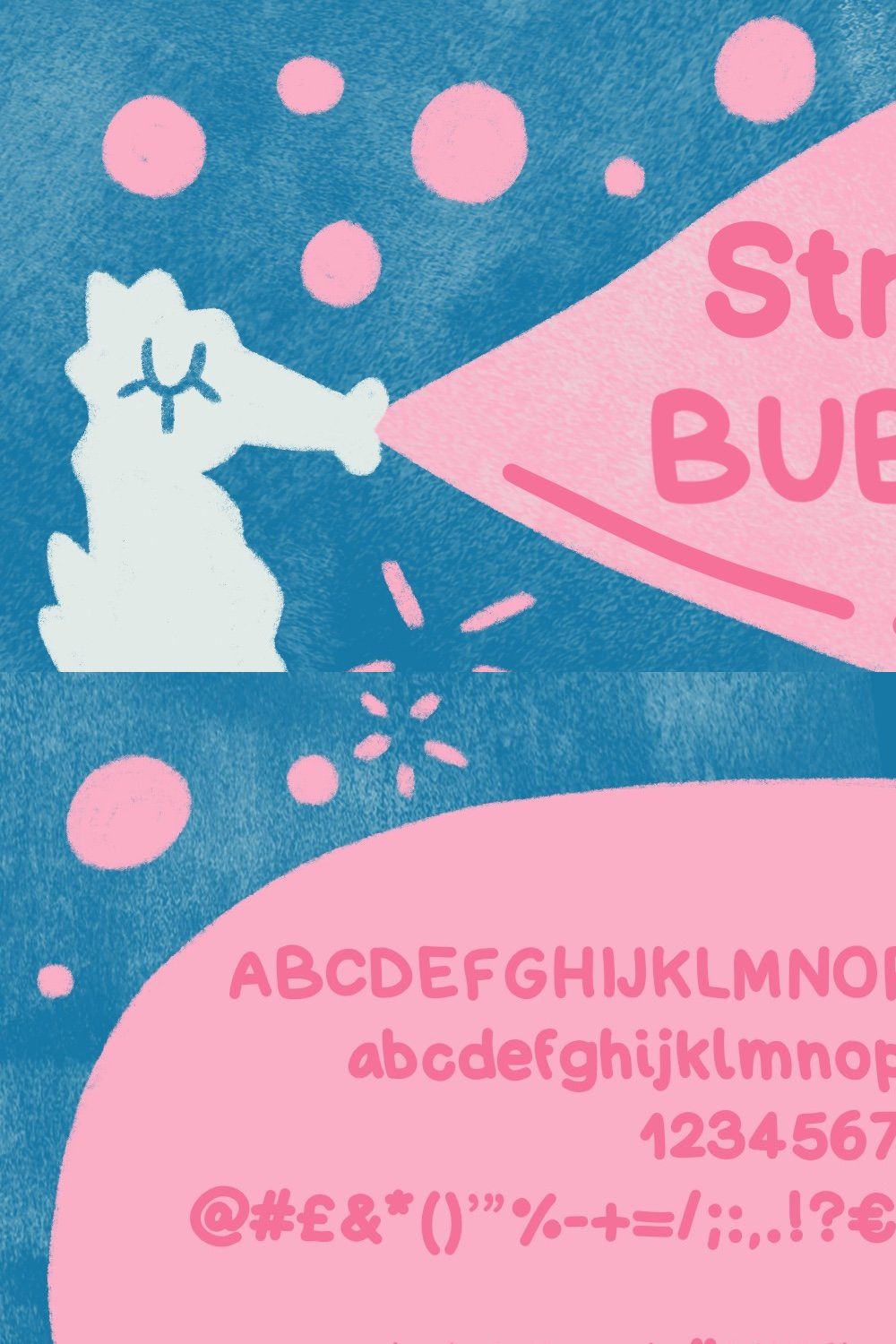 Strawberry Bubblegum font pinterest preview image.