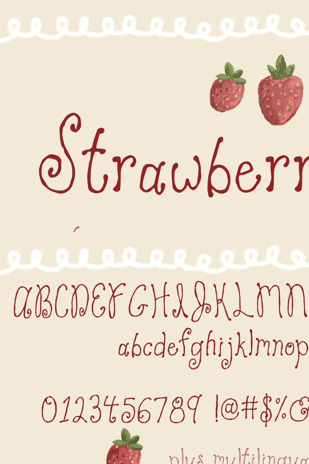 Strawberry Cake Whimsical Font pinterest preview image.