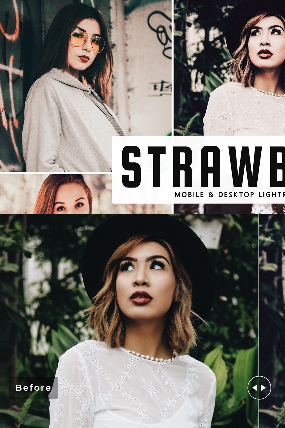 Strawberry Lightroom Presets Pack pinterest preview image.