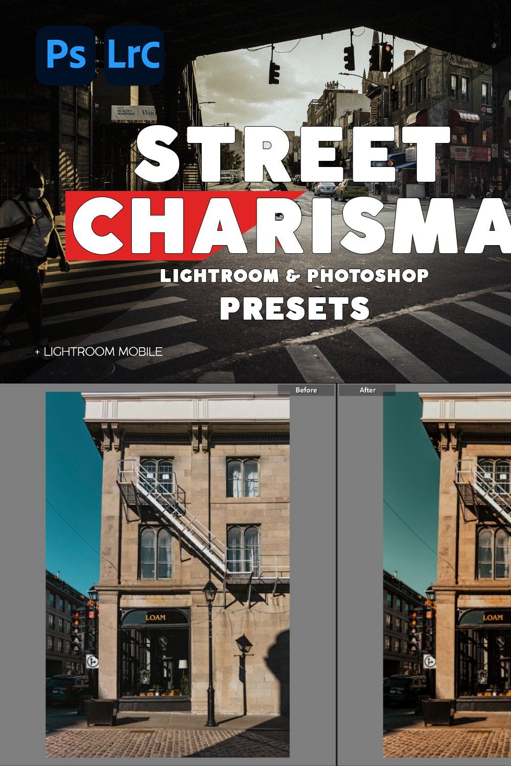 Street Charisma - Lightroom Presets pinterest preview image.