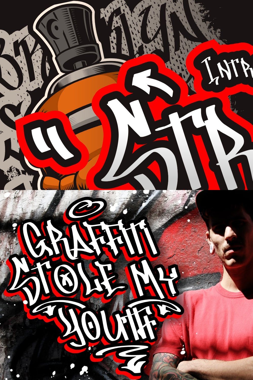 Street Graffity Advertisement Font pinterest preview image.