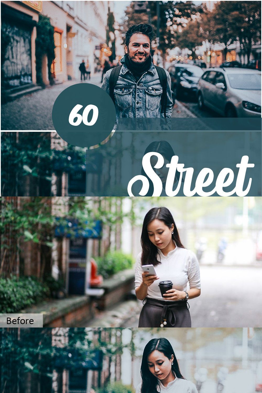 Street Photo Photoshop Actions pinterest preview image.
