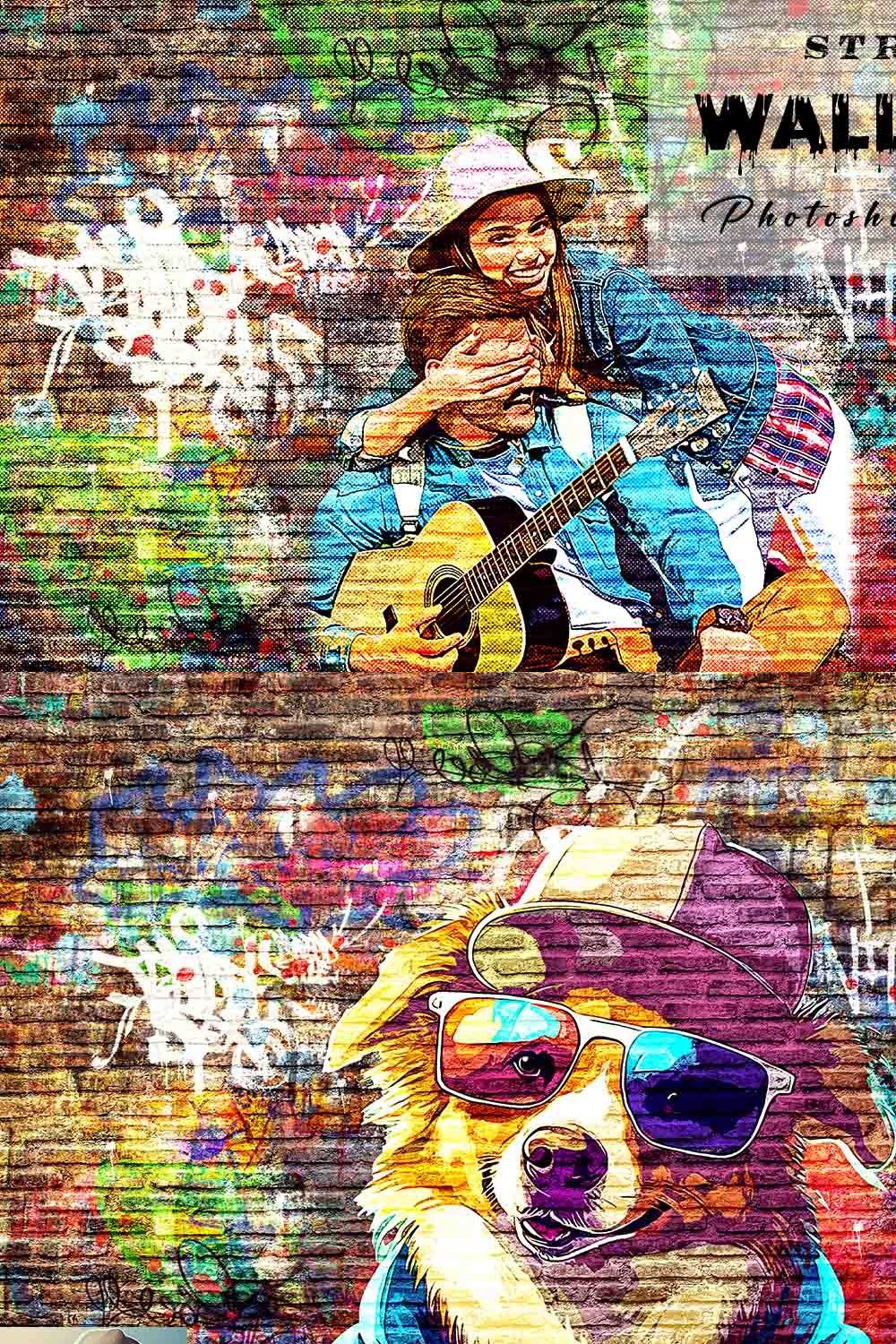 Street Wall Art Photoshop Action pinterest preview image.