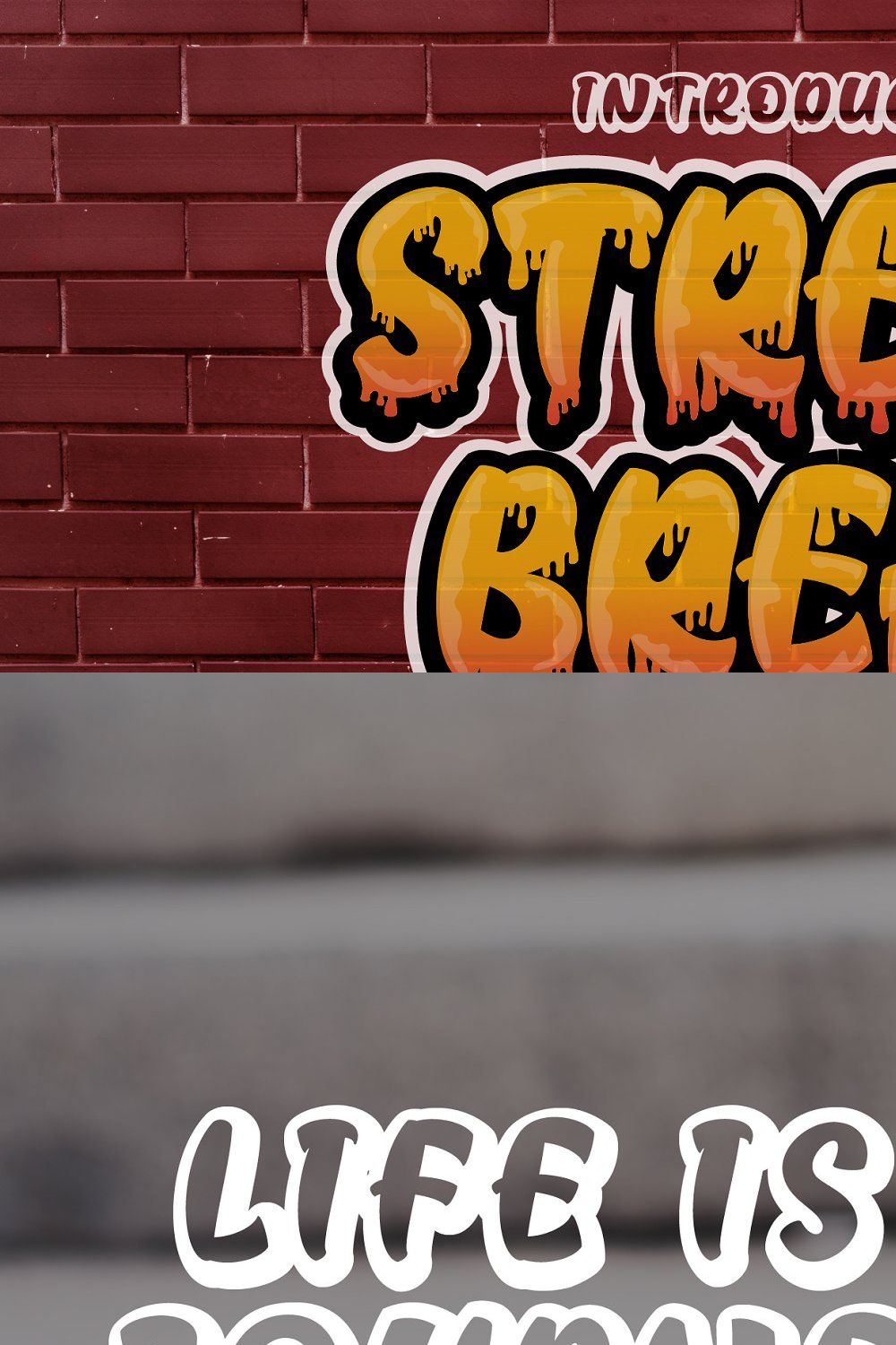 Strezy Break - Display Font pinterest preview image.