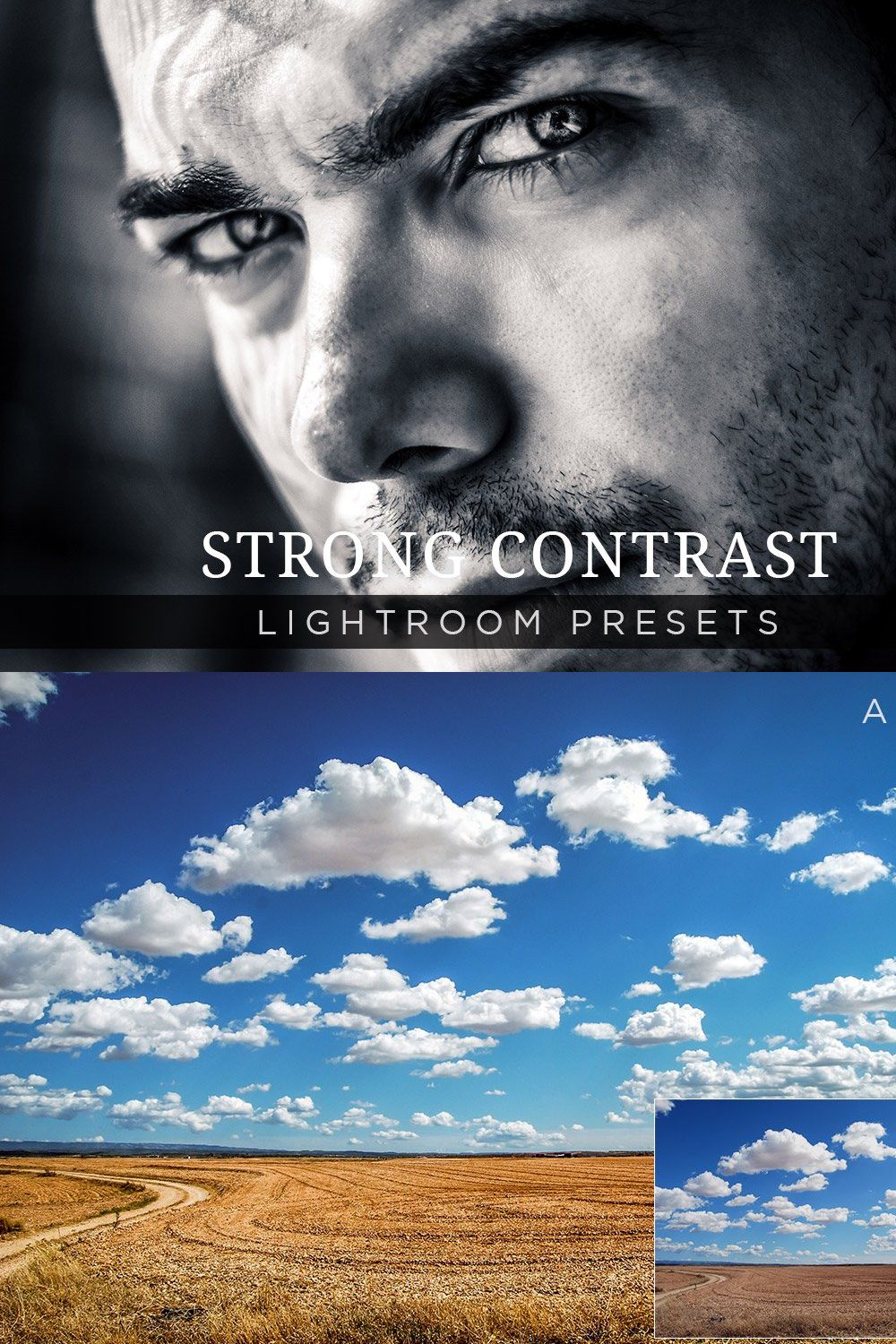 Strong Contrast Lightroom Presets 1 pinterest preview image.