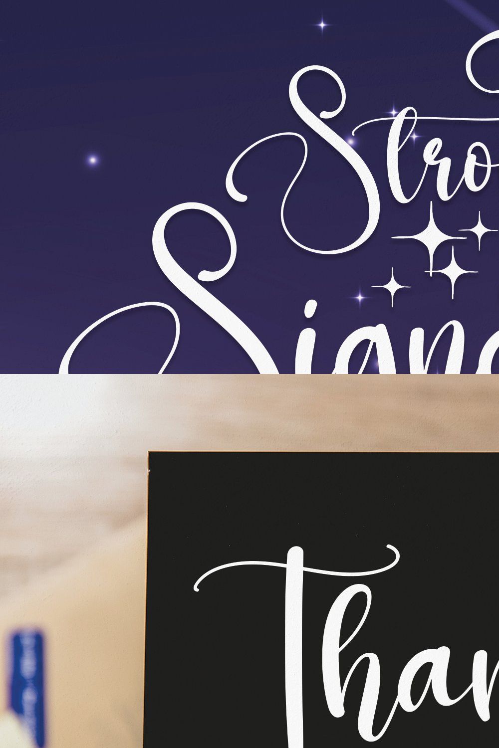 Strong Signature | Script Font pinterest preview image.