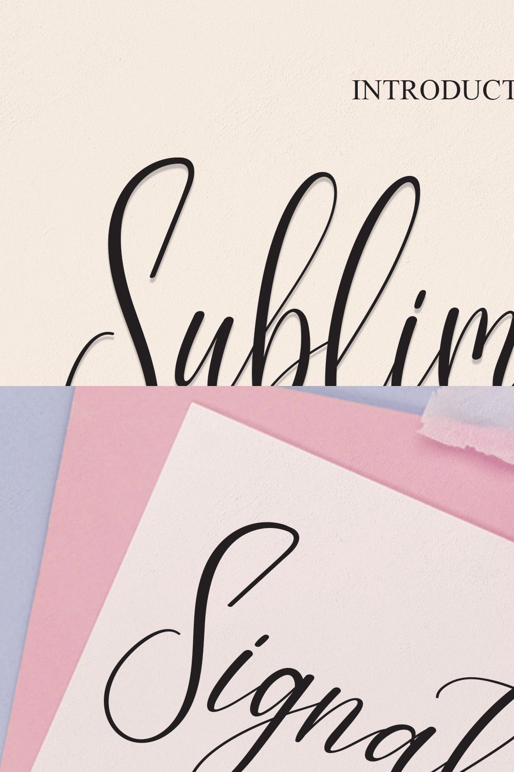 Sublimation | Script Font pinterest preview image.