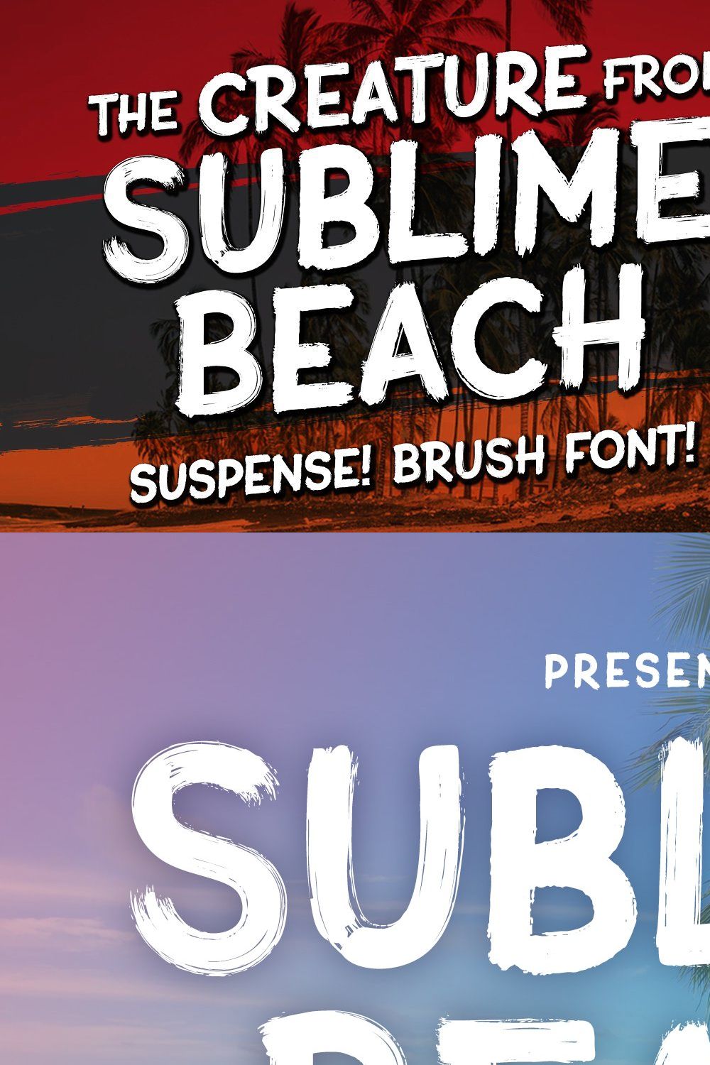 Sublime Beach Halloween Brush Font pinterest preview image.
