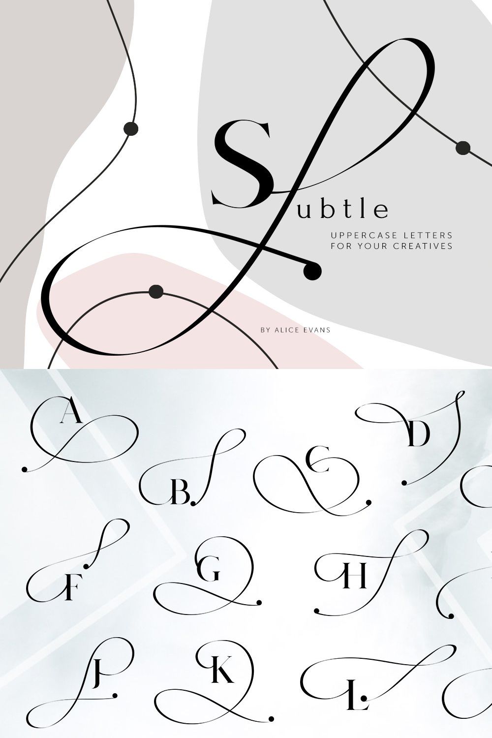 Subtle Uppercase letters pinterest preview image.