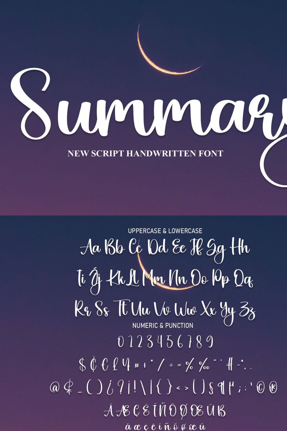 Summary | Script Font pinterest preview image.