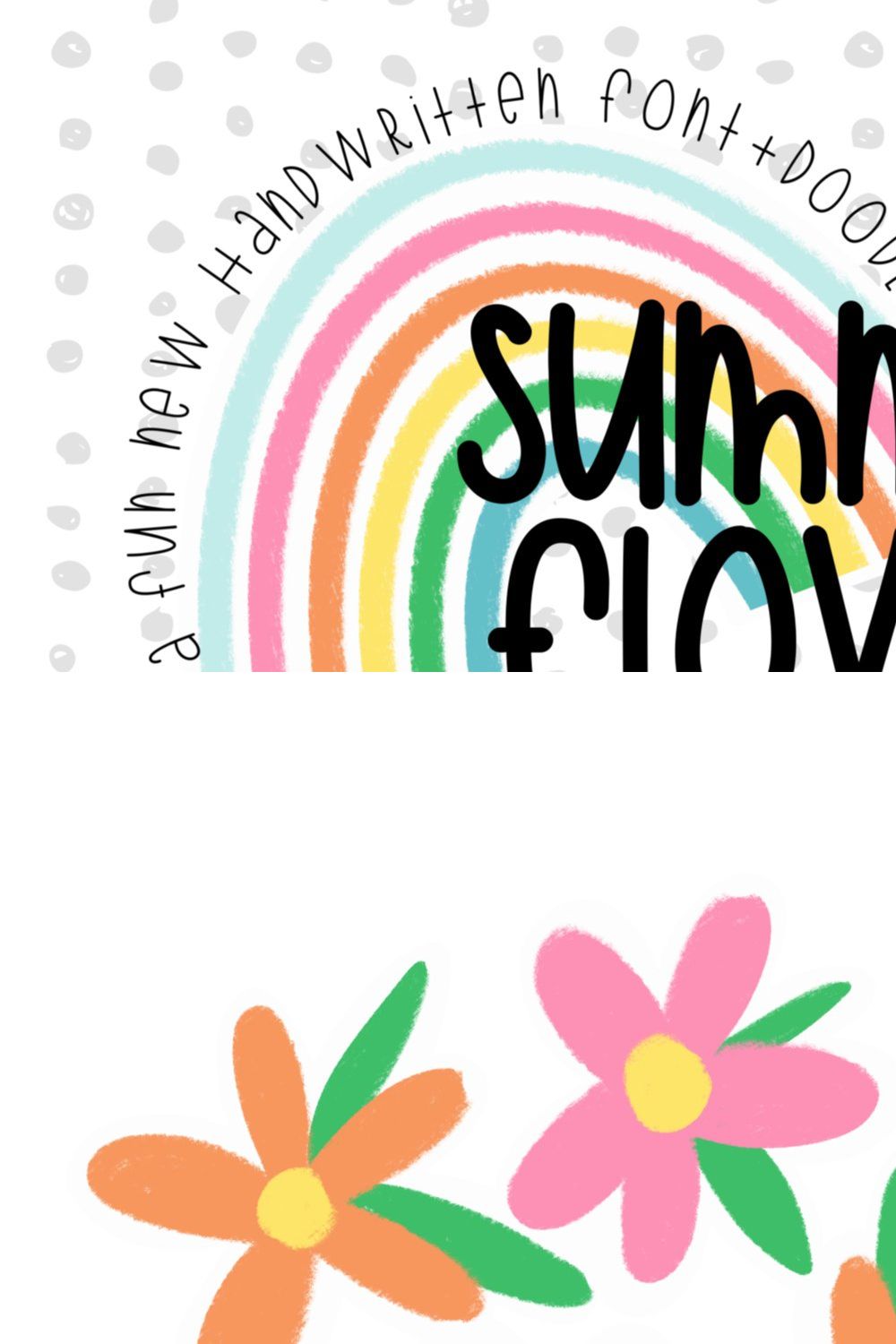 Summer Bucket Font + Doodle Stickers pinterest preview image.