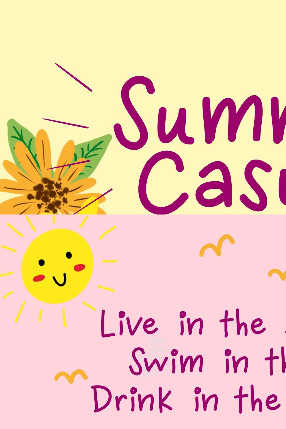 Summer Casual Font pinterest preview image.