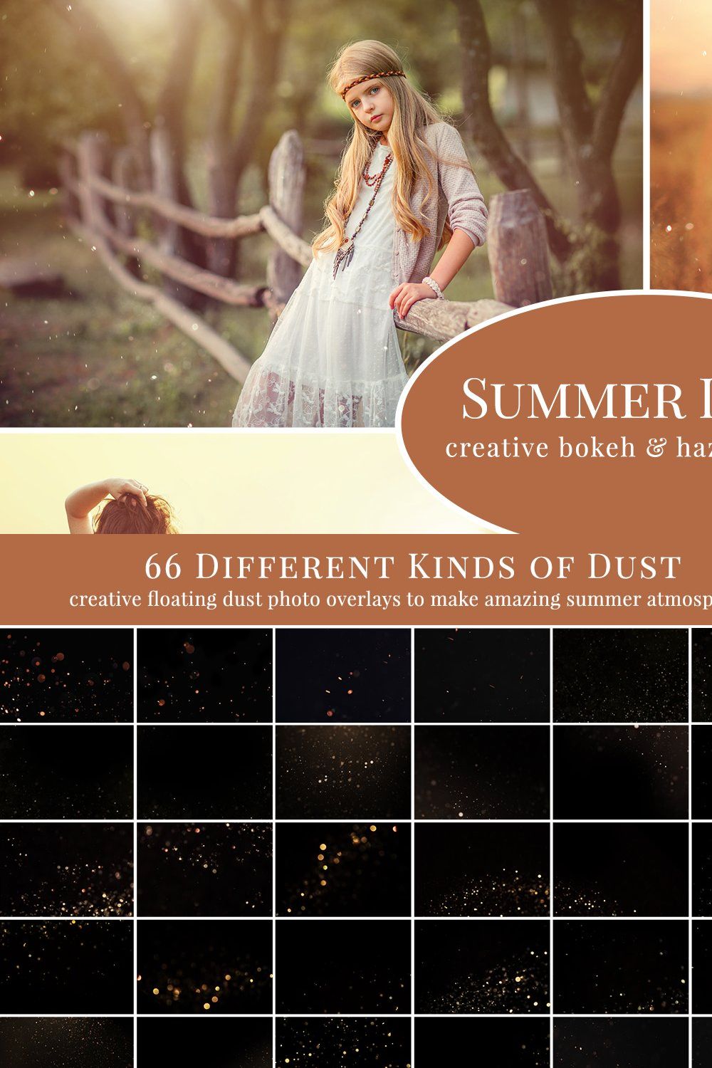 Summer Dust photo overlays pinterest preview image.