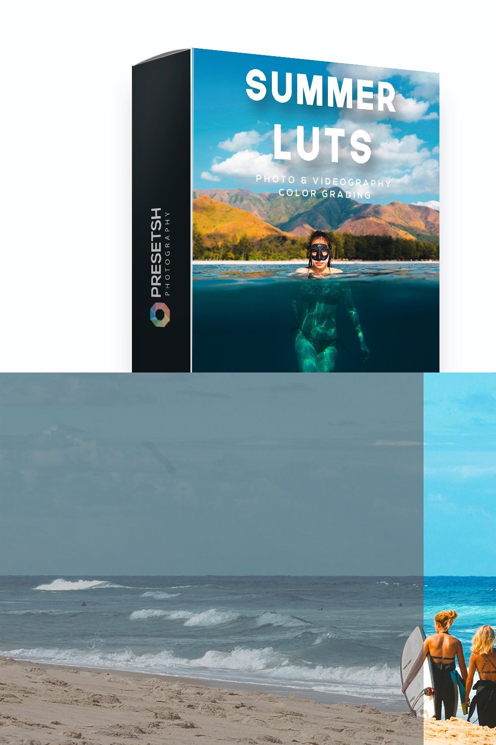 Summer LUTs for Color Grading pinterest preview image.