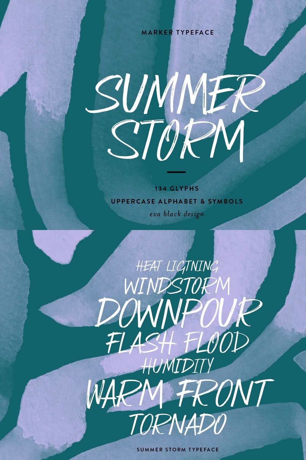 Summer Storm Marker Font pinterest preview image.