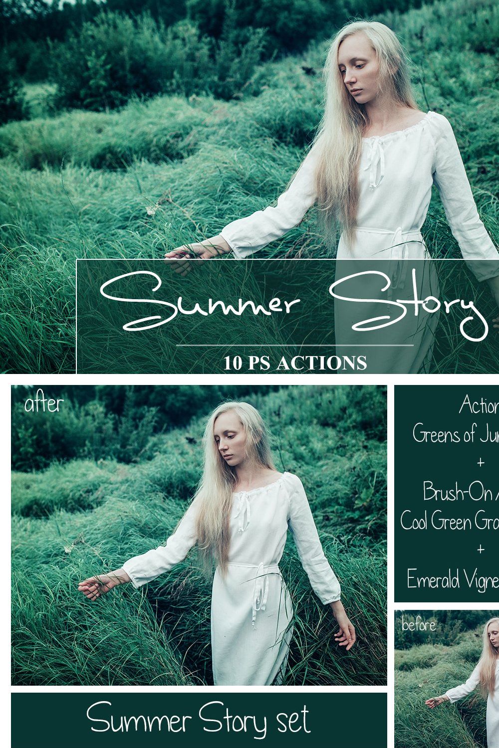 Summer Story - PS Actions Set pinterest preview image.