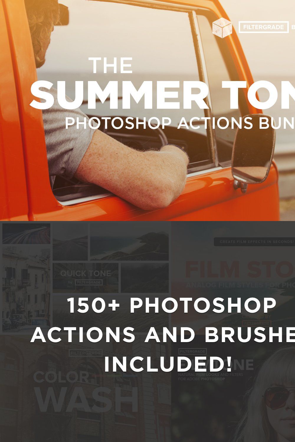 Summer Tone Photoshop Actions Bundle pinterest preview image.