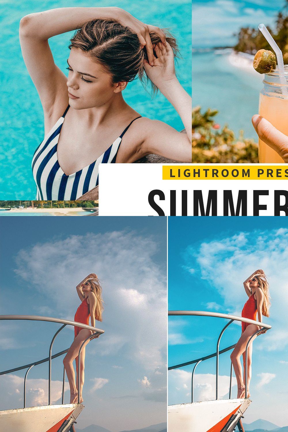 Summer Travel Blogger Lightroom pinterest preview image.