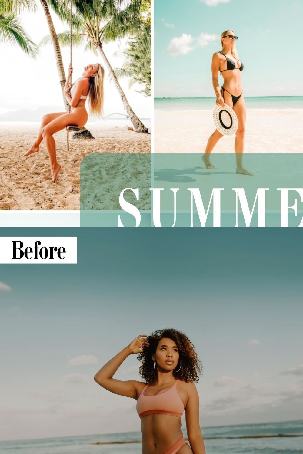 Summer Vibe Lightroom Presets Bundle pinterest preview image.