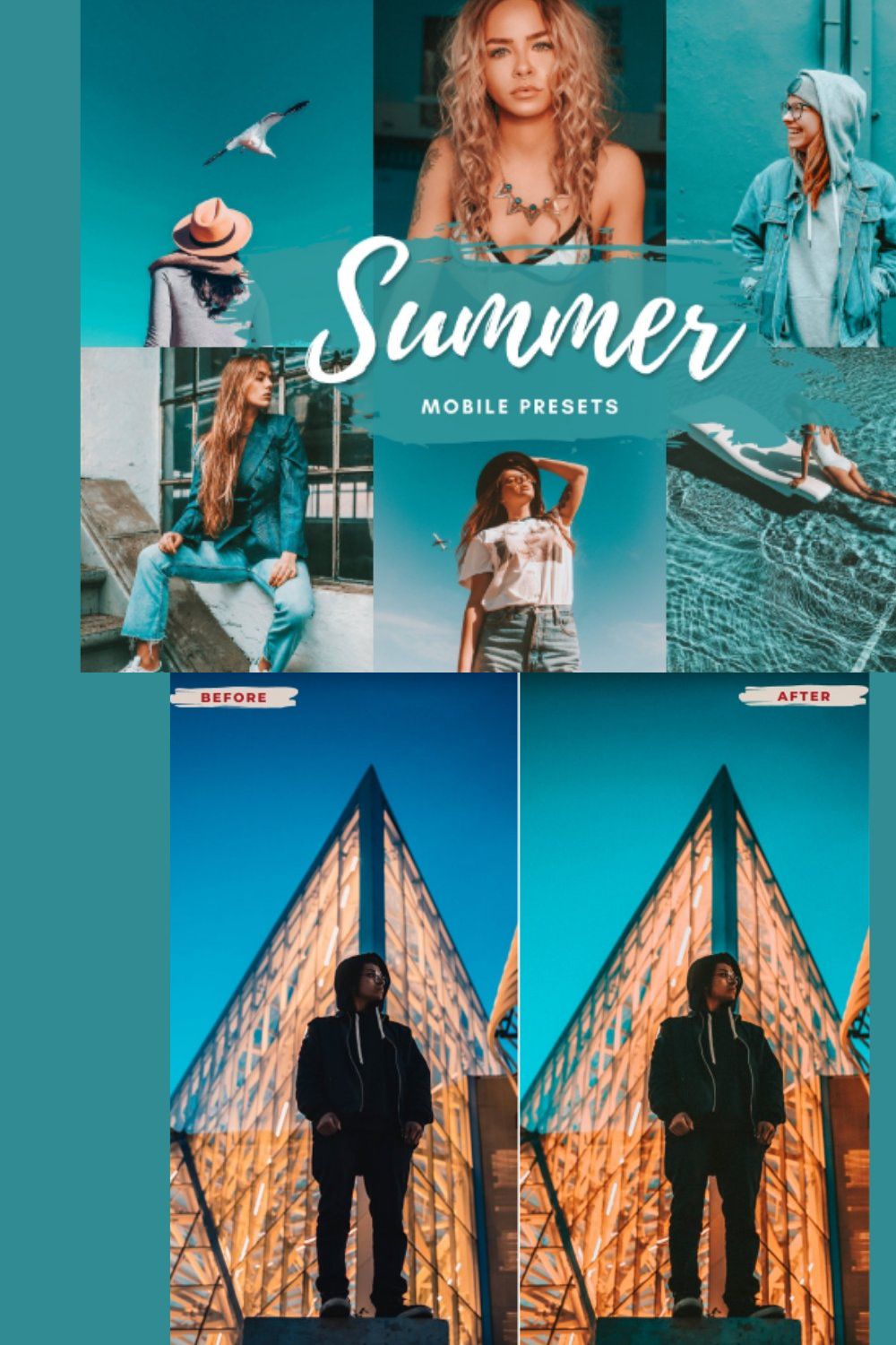 SUMMER VIBE Mobile Lightroom Preset pinterest preview image.