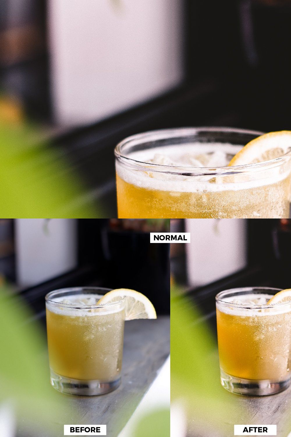 Summer Vibes Drinks Lightroom Preset pinterest preview image.