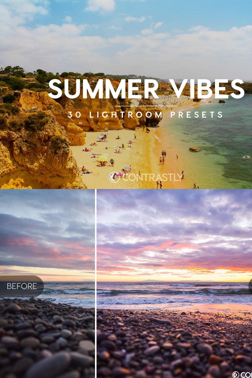 Summer Vibes Lightroom Presets pinterest preview image.