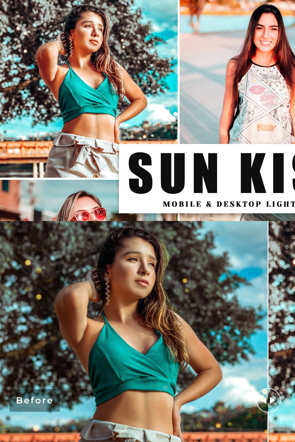 Sun Kissed Lightroom Presets Pack pinterest preview image.