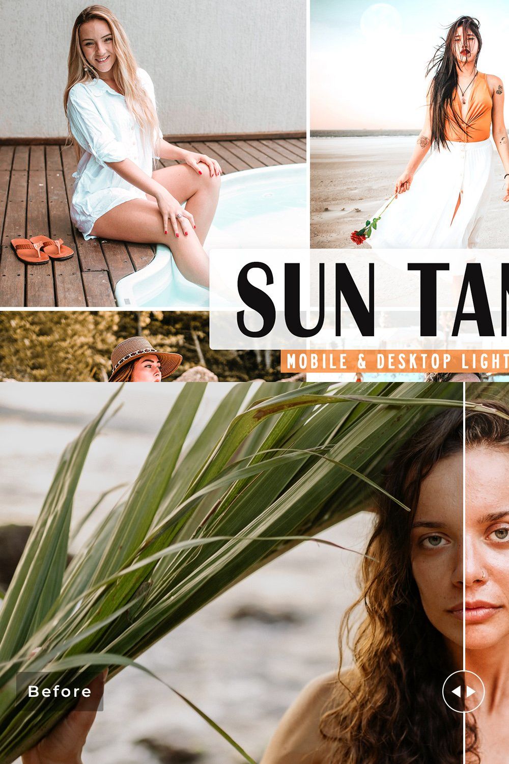 Sun Tanned Pro Lightroom Presets pinterest preview image.